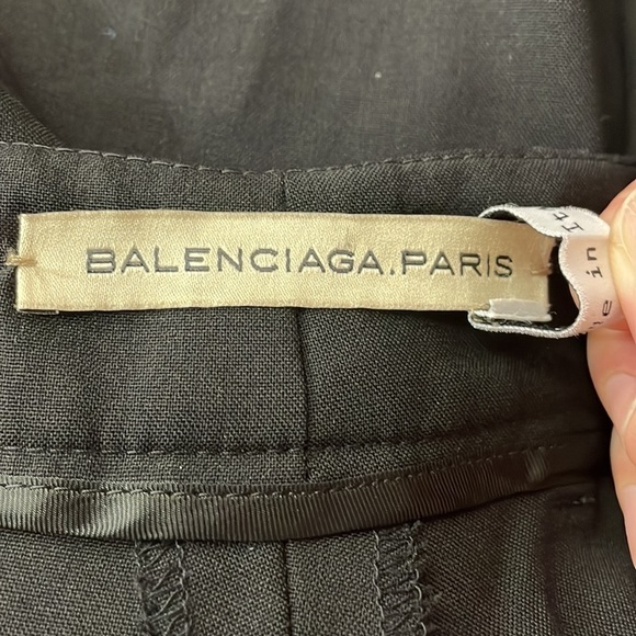 BALENCIAGA EU38 Italy Made Virgin Wool Black Straight Leg Trousers. - Picture 4 of 14